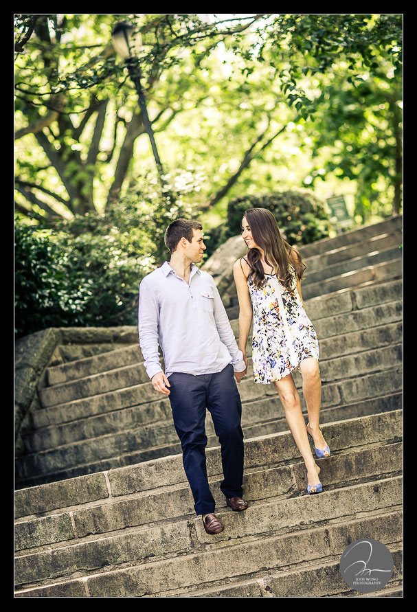 A NYC Engagement photoshoot in Carl Schurz Park by top engagement and wedding photographer Josh Wong Photography