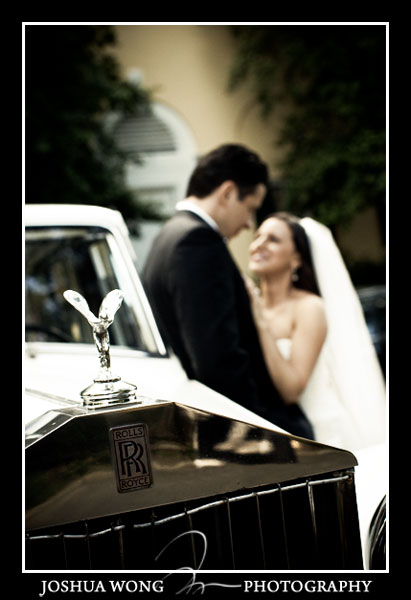 The bride and groom were whisked away in a classic Rolls Royce.  The Mansion at Oyster Bay wedding by top Long Island wedding photographers Josh Wong Photography