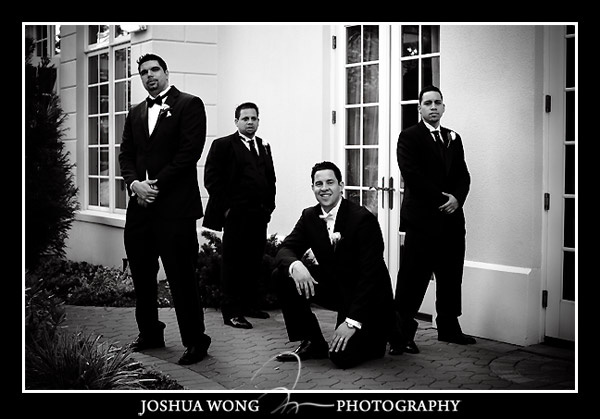 The groom and his groomsmen pose. The Mansion at Oyster Bay wedding by top Long Island wedding photographers Josh Wong Photography