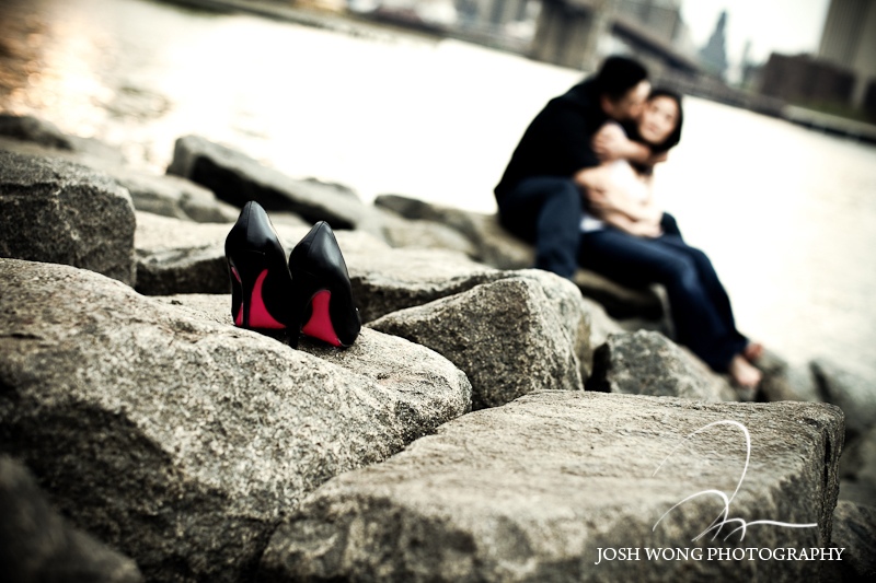 Dumbo Brooklyn engagement photos by New York City wedding photographer Josh Wong Photography