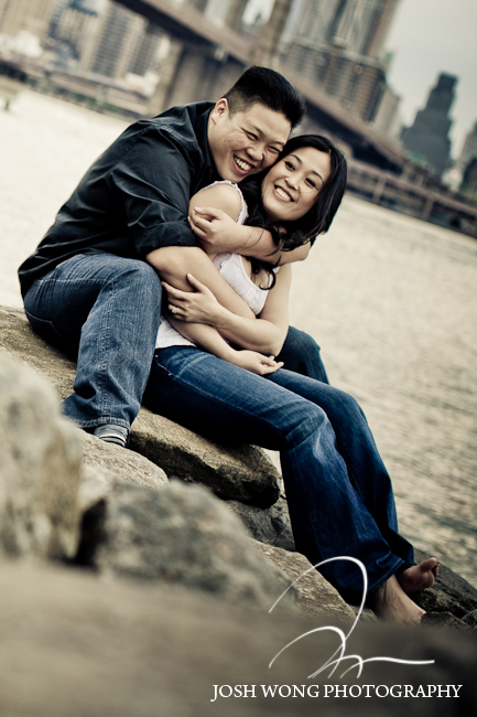 Dumbo Brooklyn engagement photos by New York City wedding photographer Josh Wong Photography