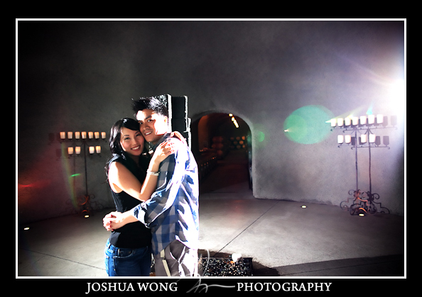 Inside the cellar at Quintessa Winery Napa Valley Ca. Quintessa Winery engagement pictures by SF Wedding photographer Josh Wong Photography
