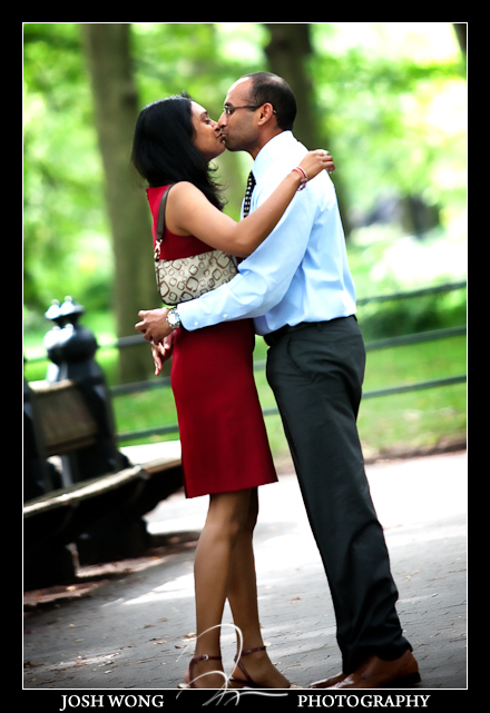 A intimate marriage proposal at The Mall in Central Park by top NY elopement and engagement photographer Josh Wong Photography