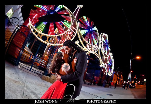 A Coney Island engagement photoshoot by Top Brooklyn Wedding and engagement photographer Josh Wong Photography