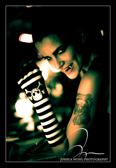 Top model Fernanda Motta attend Carolina Bittencourts Halloween Birthday Bash dressed as a vampire. Event photography images by NYC Celebrity Photographer Josh Wong Photography