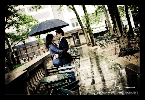 Surprise Marriage Proposal at Bryant Park, New York City. Engagement and proposal pictures by NYC Proposal and wedding photographer Josh Wong.