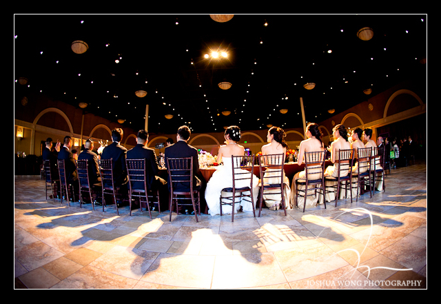 Best wedding moments. The bridal party listening to the best man speech. 