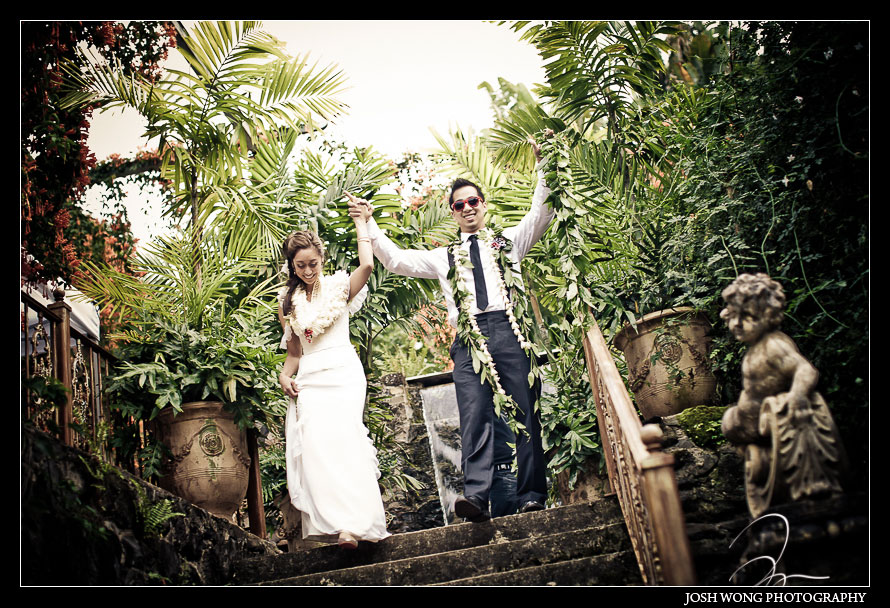 The grand introduction of the bride and groom at Haiku Mill. Destination Wedding in Maui Hawaii