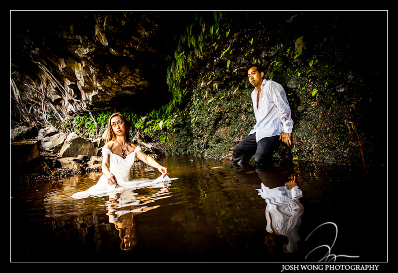 The day after trash the dress photoshoot. Fern Grotto in Maui Hawaii Destination Wedding, Maui Hawaii - Wedding Pictures by Destination Wedding Photographer Josh Wong Photography