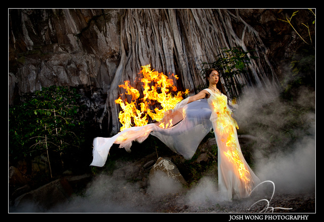 The day after trash the dress photoshoot. Fern Grotto in Maui Hawaii Destination Wedding, Maui Hawaii - Wedding Pictures by Destination Wedding Photographer Josh Wong Photography