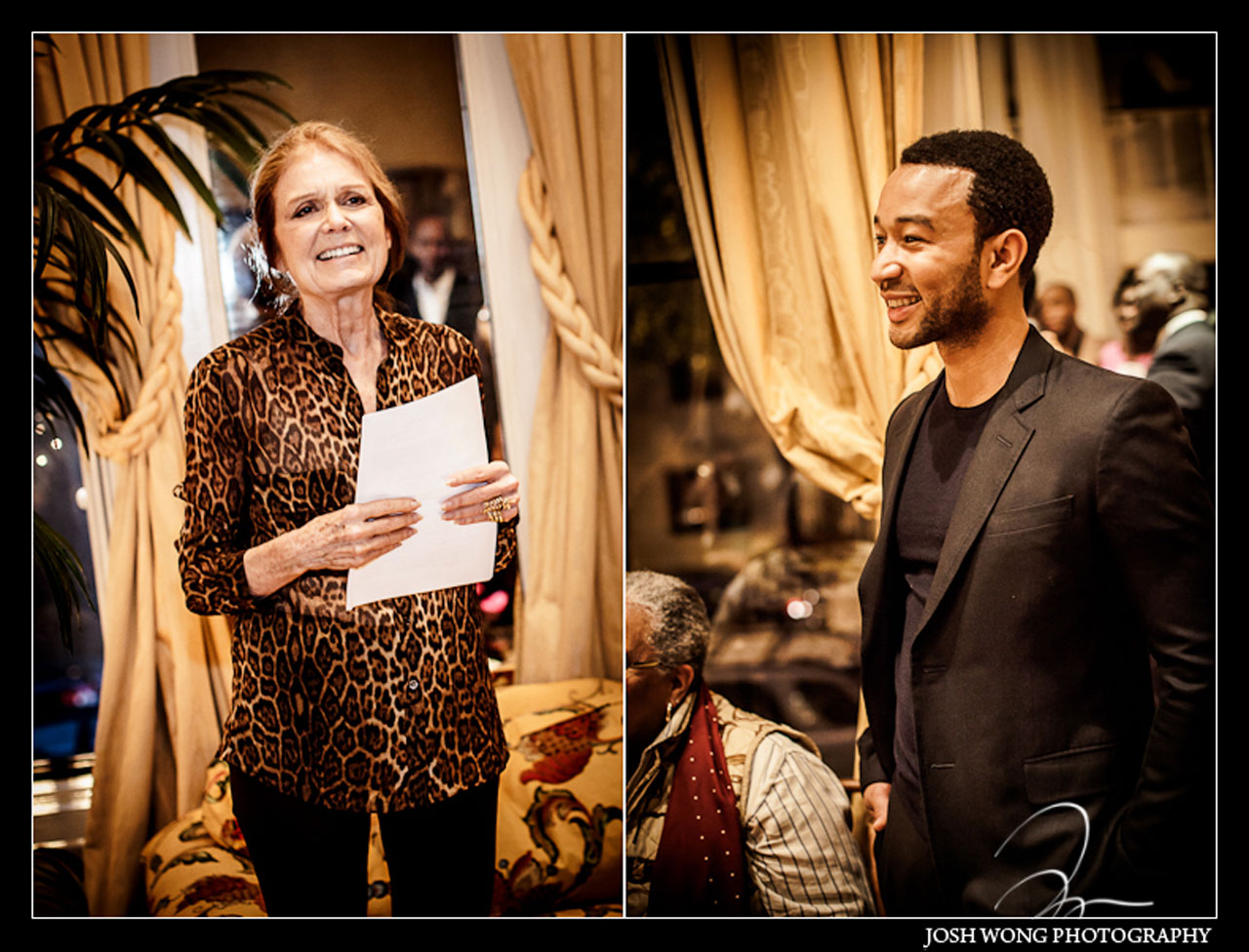 Gloria Steinem and John Legend - photography by Celebrity Photographer Josh Wong