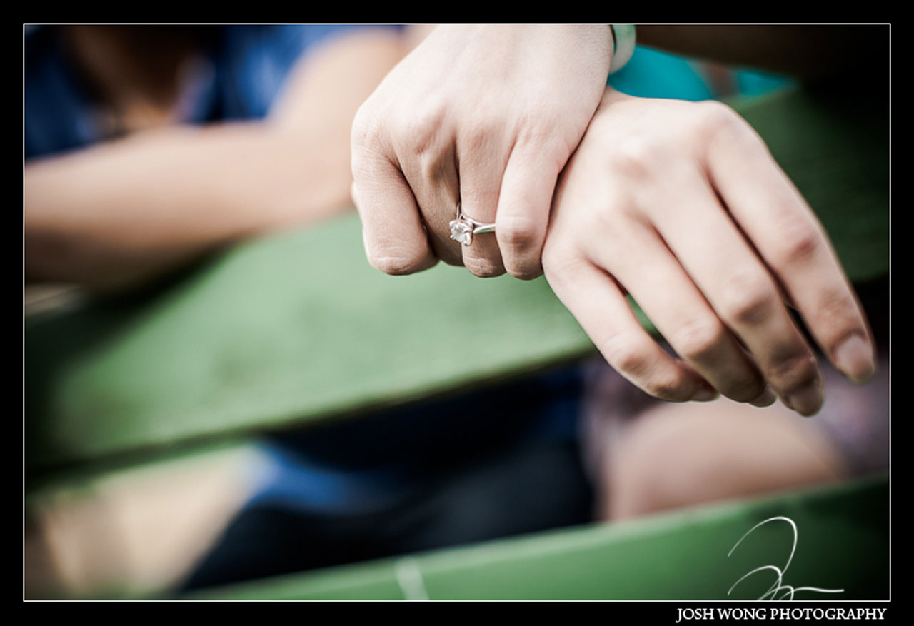 The Golden Gate Park Bandshell in San Francisco. Engagement pictures by best San Francisco engagement photographer Josh Wong Photography