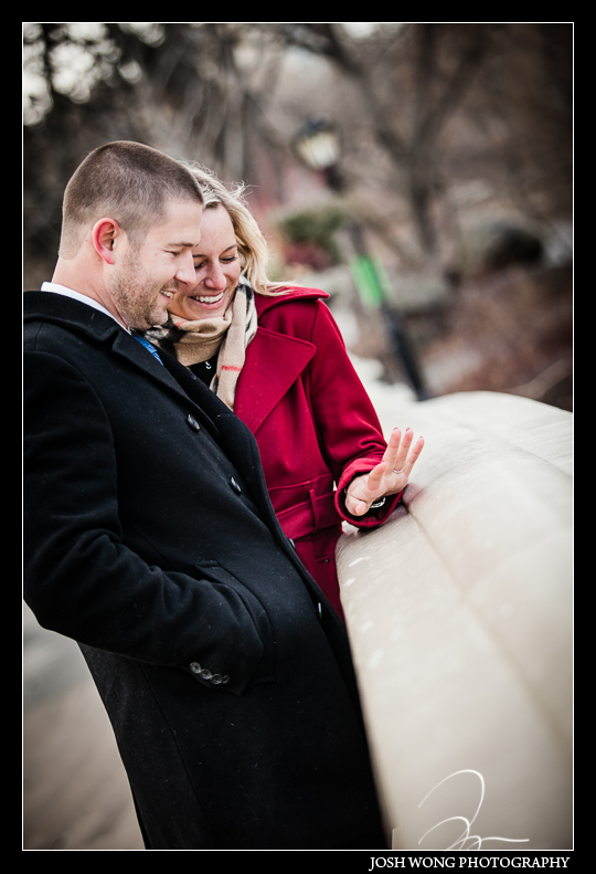 A Central Park Bow Bridge surprise marriage proposal by top NYC wedding photographer Josh Wong Photography