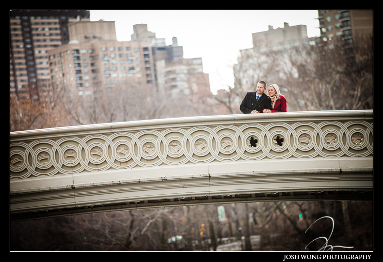 A Central Park Bow Bridge surprise marriage proposal by top NYC wedding photographer Josh Wong Photography