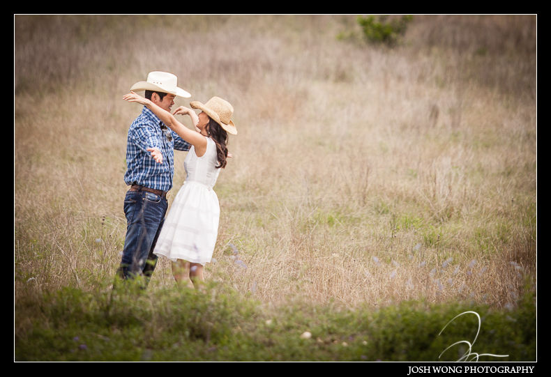 An open ranch field in San Antonio, TX.  Engagement Pictures - The Missions, The River Walk, The Alamo, Ranches,  Blue Bonnets, and BBQs Galore - engagement photos by Josh Wong Photography