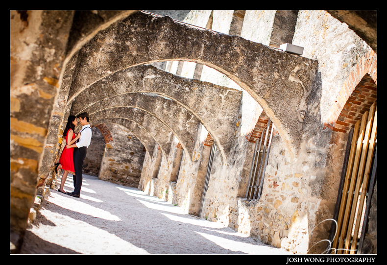 San Antonio, TX. Engagement Pictures - The Missions, The River Walk, The Alamo, Ranches, Blue Bonnets, and BBQs Galore - engagement photos by Josh Wong Photography