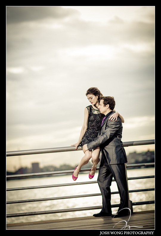 A Pier 45 West Side Highway Engagement photography session with top New York wedding photographer Josh Wong Photography
