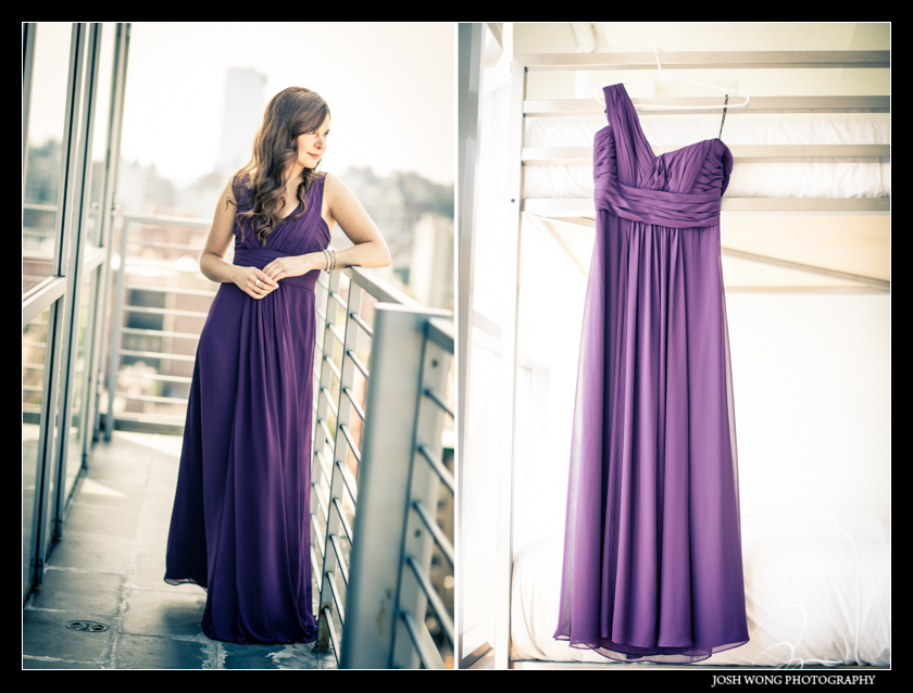 The Bridesmaids wearing Monique Lhuillier. Wedding pictures by Josh Wong Photography