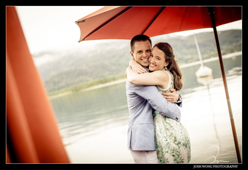 An engagement photo session at The Leonstain beach club docks in Pörtschach by top international destination engagement and wedding photographer Josh Wong Photography