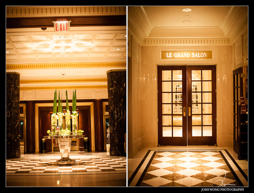 The grand entrances to the ball room and lobby of the hotel.