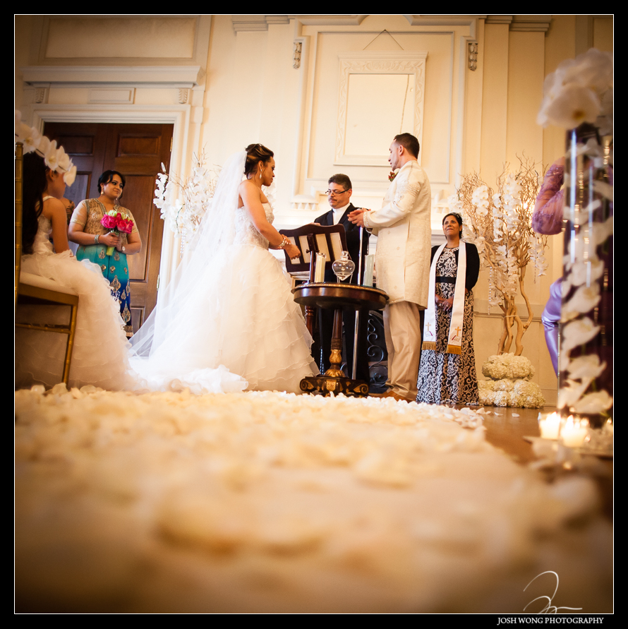 An indoor ceremony at the Castle.