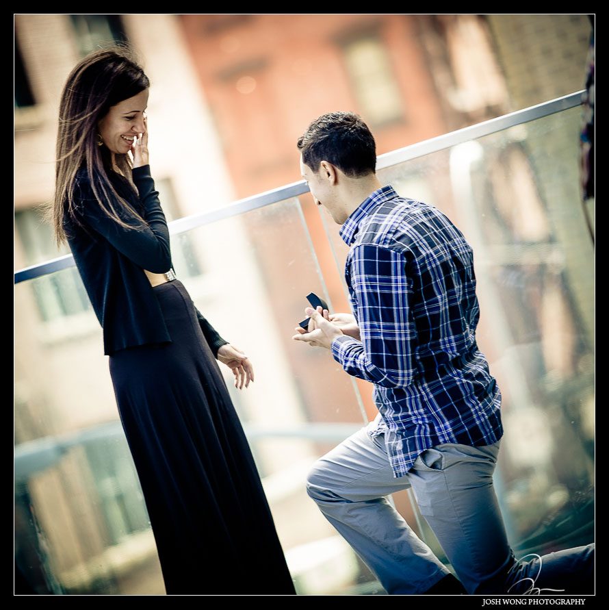 Highline Proposal capturedby top NYC Wedding Photographer Josh Wong Photography