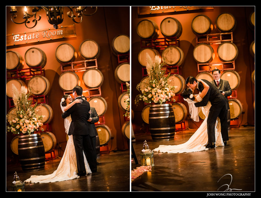 the wedding ceremony at Palm Events Center Wedding in Pleasanton, CA - wedding pictures by Josh Wong Photography
