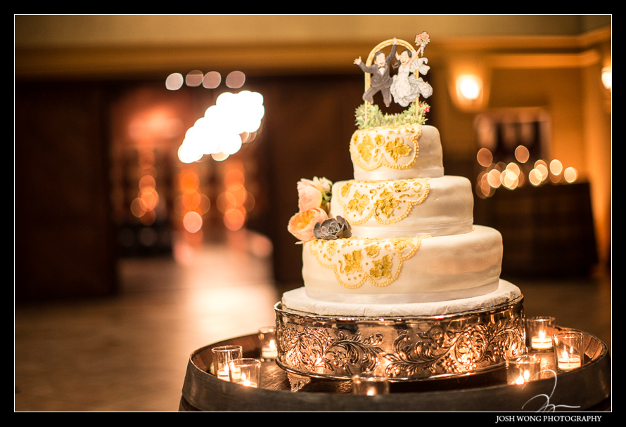 The wedding cake - The Palm Events Center Wedding in Pleasanton, CA - wedding pictures by Josh Wong Photography