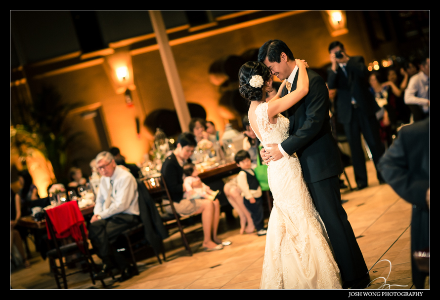 The first dance at Palm Events Center Wedding in Pleasanton, CA - wedding pictures by Josh Wong Photography

