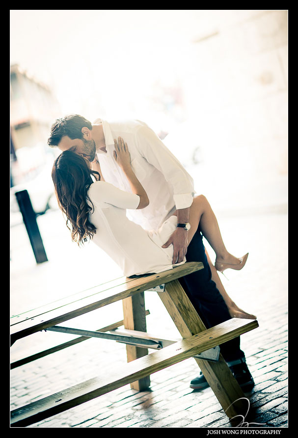 Romantic engagement pictures in the Meating Packing District