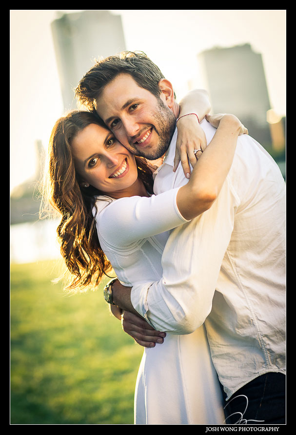 Brooklyn Bridge Park engagement photos by DUMBO Brooklyn wedding photographers, Josh Wong Photography