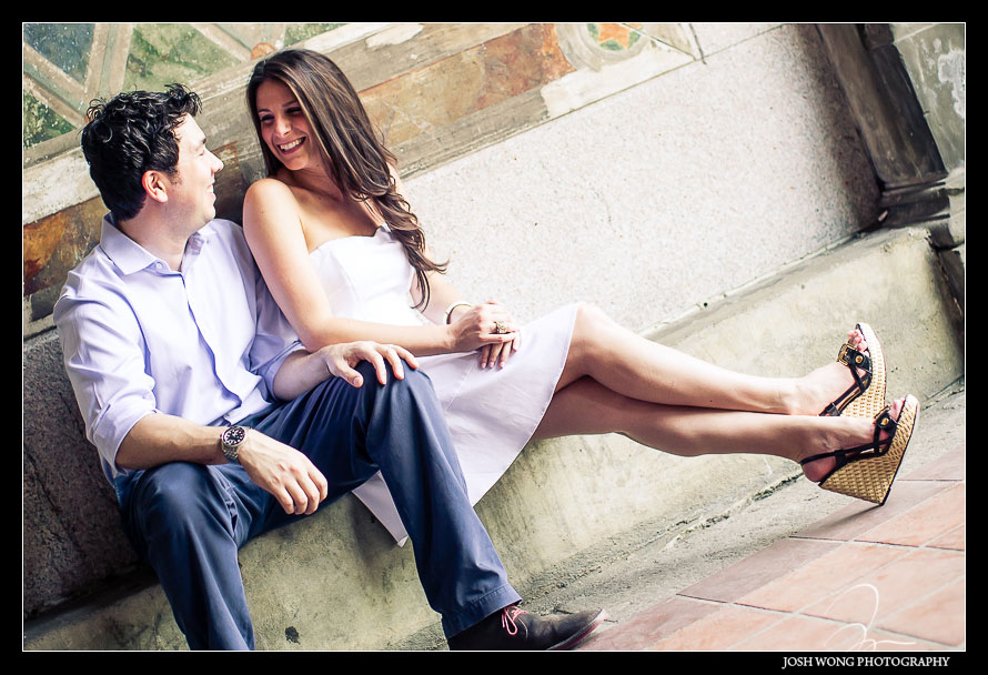 engagement photos in Central Park captured by Josh Wong Photography
