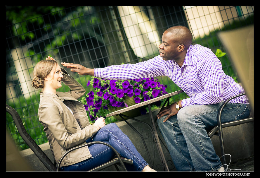 New York City engagement photos around Riverside Drive and the Upper West Side by the Hudson River. Photography by NYC engagement and wedding photographer Josh Wong