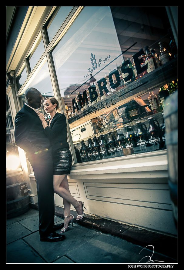 Engagement pictures by South Street Seaport, New York City.
