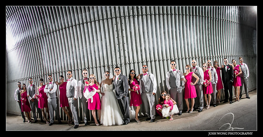 Josh's creates his Signature Series Editorial Bridal Party wedding shot at Bridges Golf Club