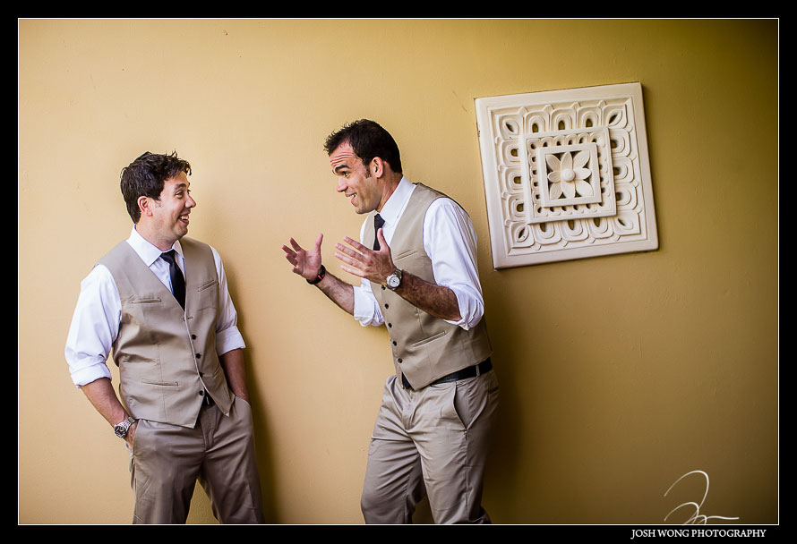 The groom getting ready. Destination Wedding at Grand Velas Resort in Playa Del Carmen, Mexico. Wedding Pictures and photos by top destination wedding photographer Josh Wong Photography