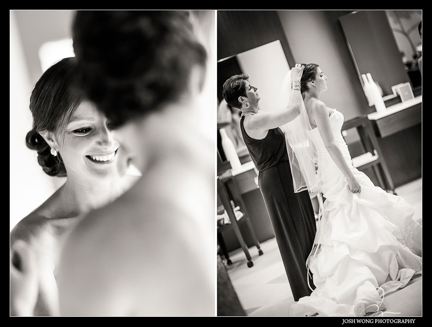 The bride getting ready.  Destination Wedding at Grand Velas Resort in Playa Del Carmen, Mexico. Wedding Pictures and photos by top destination wedding photographer Josh Wong Photography
