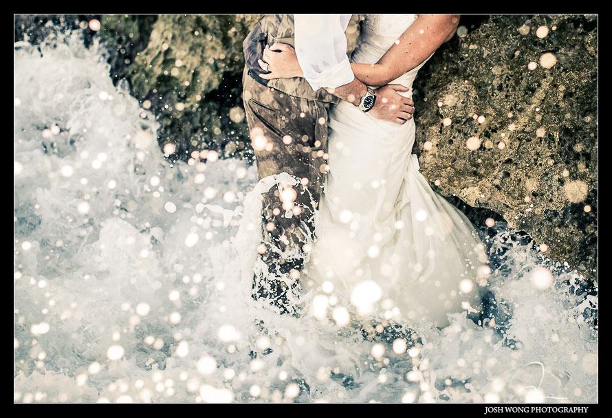 A trash the dress photoshoot in Playa del Carmen Mexico by top destination wedding photographer Josh Wong Photography