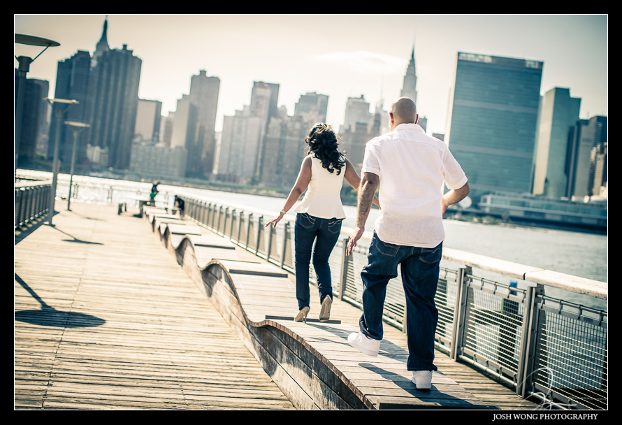 New York Engagement Shoot - Long Island City and DUMBO Brooklyn. engagement photography by Josh Wong Photography