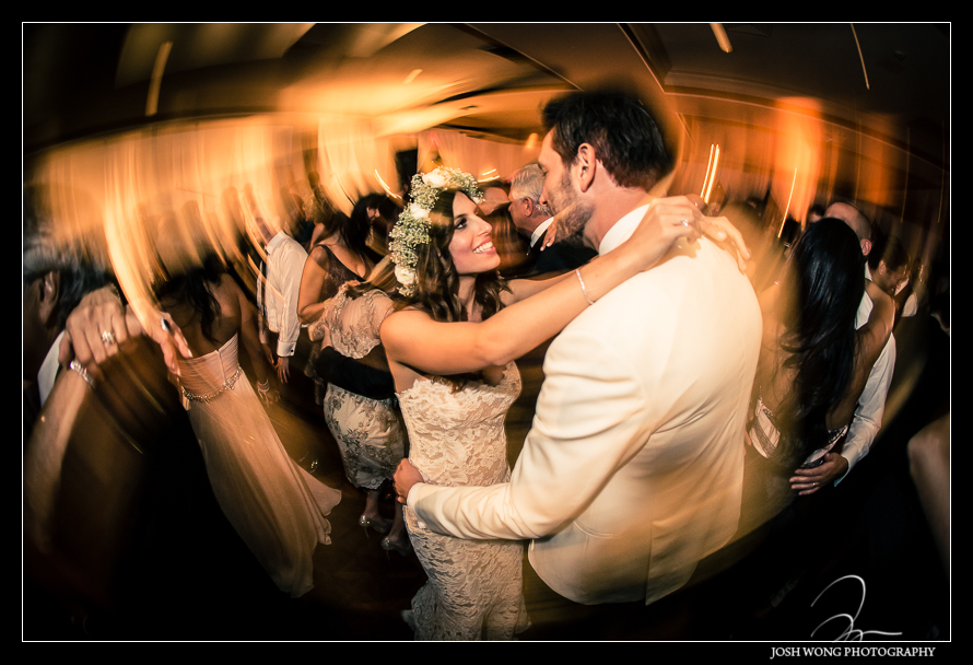 The couple enjoying their moments on the dance floor with their friends and family.