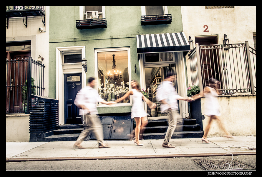 Cool and Chic engagement photoshoot in SOHO NOHO and Nolita NYC. Engagement picture by NYC Wedding Photographer Josh Wong Photography