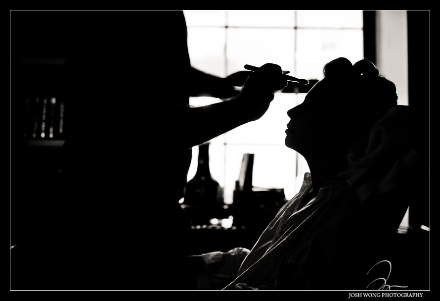The bride and groom getting ready for their New York City wedding photographed by Josh Wong Photography.
