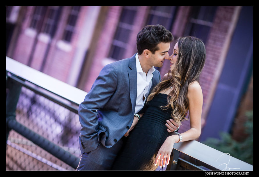 Engagement pictures on The High Line. Best NYC engagement spots for engagement pictures by award winning fashion and wedding photographer Josh Wong Photography 