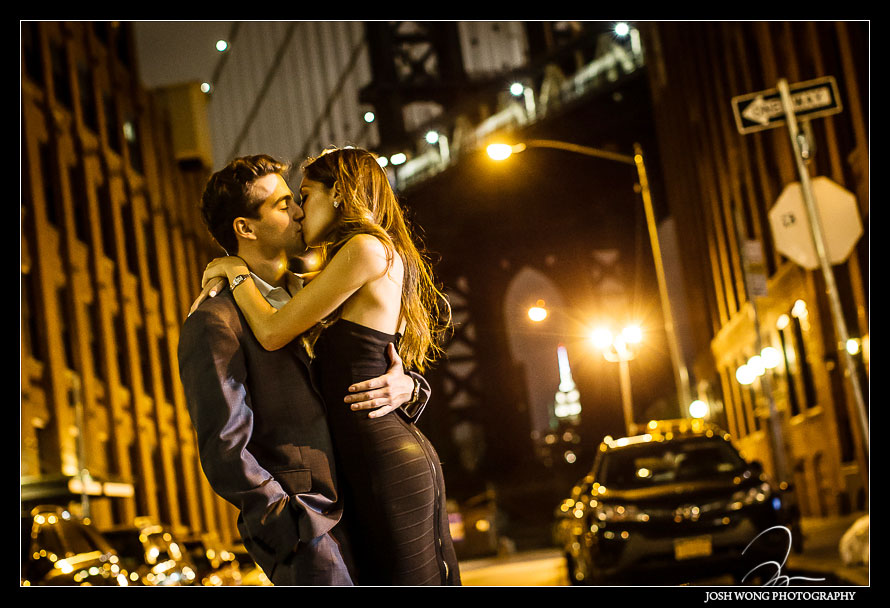 Intimate New York City Engagement Photoshoot. The High Line, Chelsea Meat Packing and DUMBO. Engagement pictures provided by NYC engagement photographer Josh Wong Photography