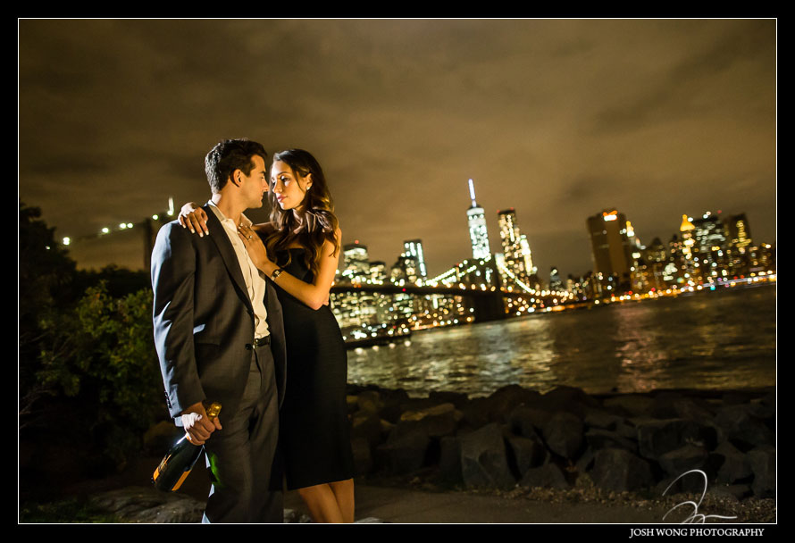 Intimate New York City Engagement Photoshoot. The High Line, Chelsea Meat Packing and DUMBO. Engagement pictures provided by NYC engagement photographer Josh Wong Photography