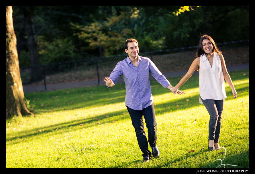 Chic Engagement Pictures around New York City Central Park photos provided by Josh Wong Photography