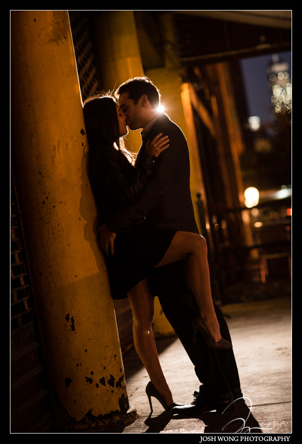 An intimate and chic evening engagement photoshoot in the Meatpacking District photographed by Top Wedding Photographer Josh Wong Photography