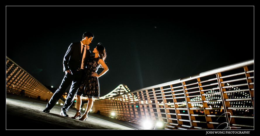Evening engagement photos at the Embarcadero in the Bay Area 