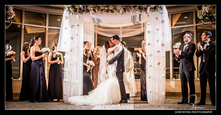 Intimate Jewish ceremony Glen Island Harbor Club Wedding New York. Pictures by NYC Wedding Photographer Josh Wong Photography