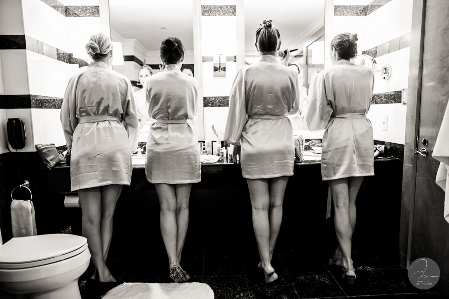 Vogue weddings have a specific look and style.  Josh's signature bridesmaids photoshoot in the restroom of the bridal suite before they get into their dresses for the wedding.